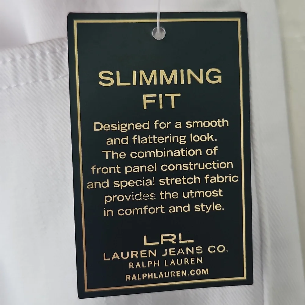 LRL‎ Lauren Modern Curvy Straight Leg Denim: Color- White: Size 22W SEE DETAILS